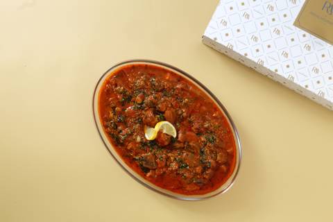 مرق بامية لحم مع أرز