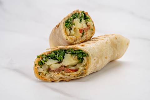 Tabbouleh Wrap With Halloumi Cheese Sandwich