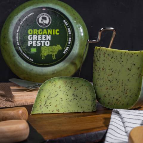 Organic Gouda with Green Pesto Cheese