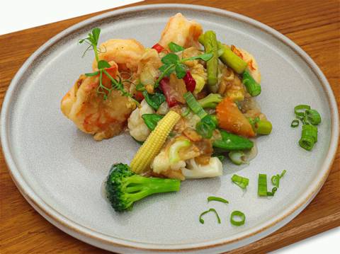 Sautéed Shrimp with Mixed Vegetables