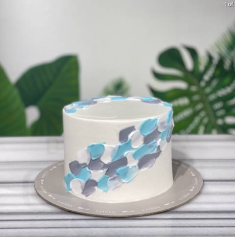 Blue Strokes Cake