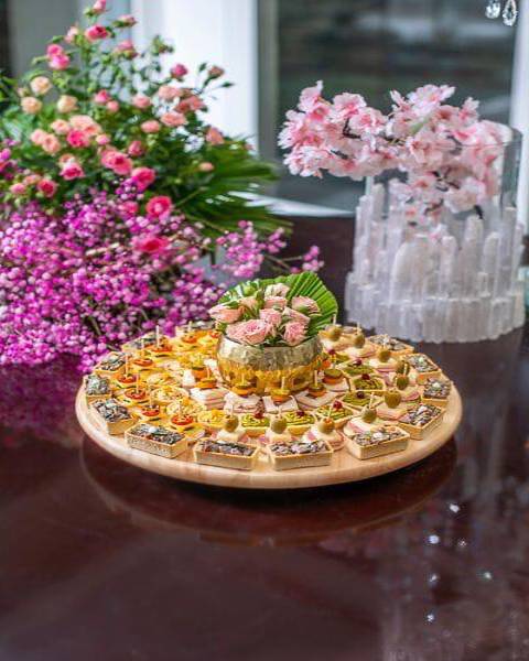 Wooden Round Canape Platter