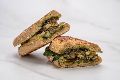 Grilled Zucchini With Halloumi Zaatar Sandwich