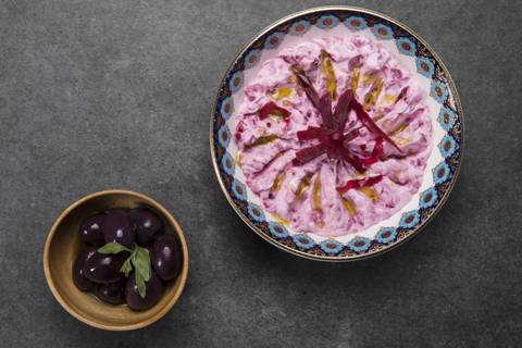 Muttabal with Beetroot