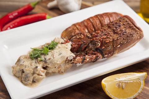 Grilled Cheesy Lobster with Mushroom