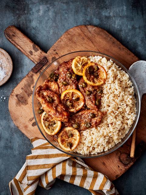 Chicken Piccata with Buttered Rice