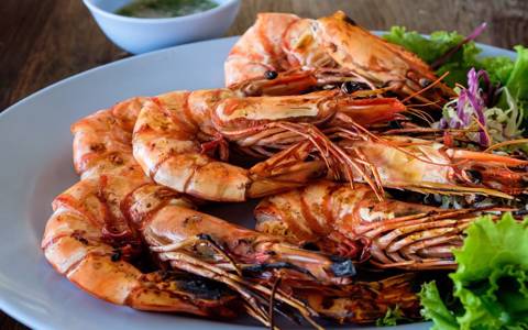Grilled king size Prawns "2KG"seafood Rice & Salad