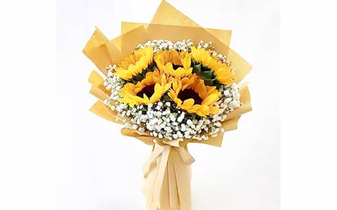 Sunflower Gypsophila Bouquet