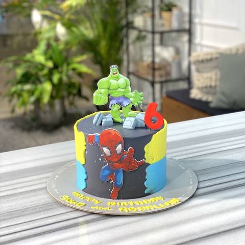 Hulk X Spiderman Cake