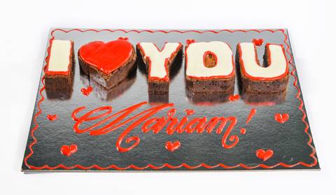 "I Love You" Cut Out Brownies