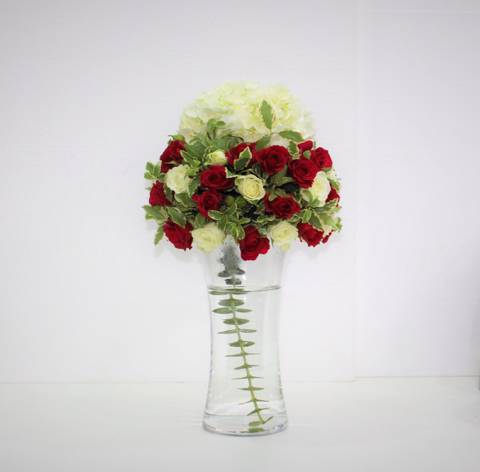 White & Red Flower Vase