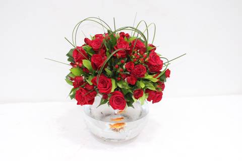 Fish with Red Flowers