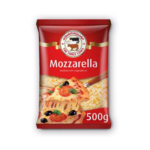 The Three Cows Shredded Mozzarella Cheese- 500g