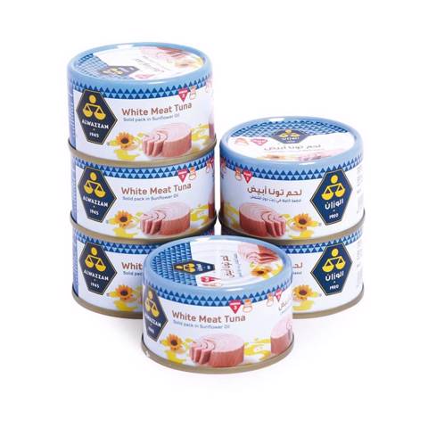 Alwazzan White Meat Tuna In Sun Flower Oil - 6x90g
