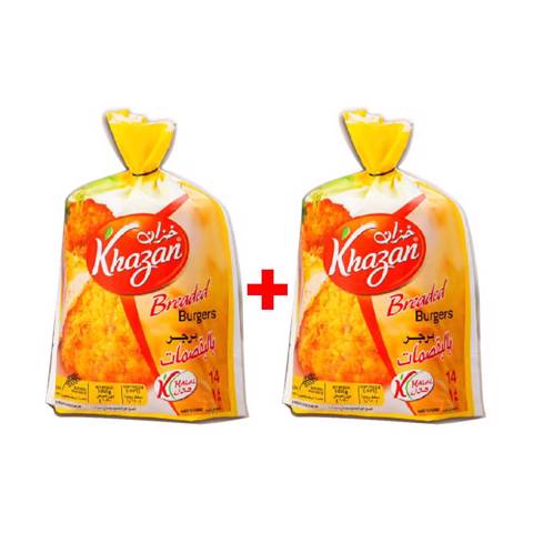 Khazan Chicken Bureger Breaded(1+1free)- 2x1050gm