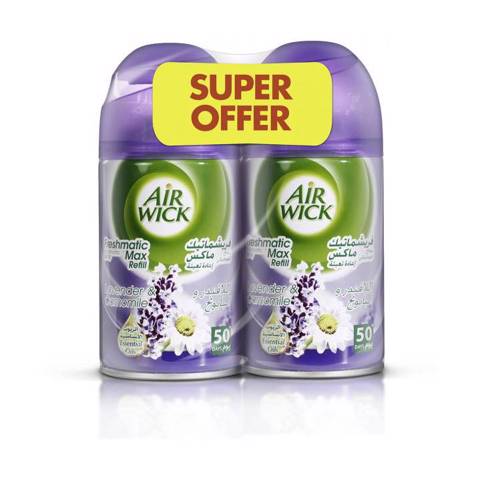 Air Wick - Air Freshener Lavender & Camomile Twin Pack Refill 25% Off - 250ml