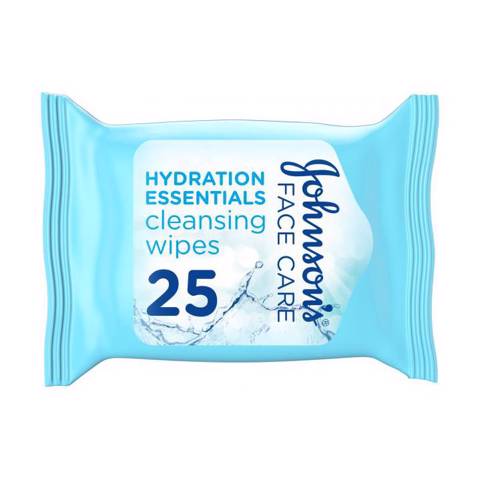 Johnson’s - Cleansing Wipes, Hydration Essentials, Face - Pack Of 25 'S