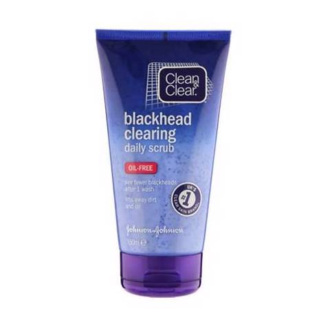 Clean & Clear Clearing Blackhead Daily Scrub 150ml+ Clearing Cleanser 150ml Free