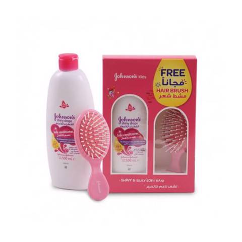 Johnson's Baby Shiny Drops Conditioner 500ml+Free Brush