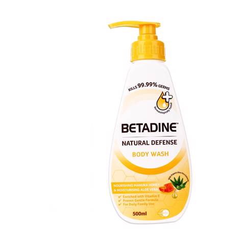 Betadine Natural Defense Body Wash, Manuka Honey - 200 Ml
