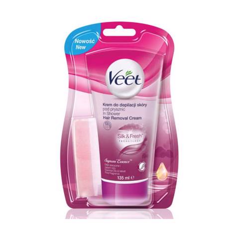 Veet In-Shower Hair Removal Cream - Suprem Essence Velvet Rose And Essential Oils - 135ml