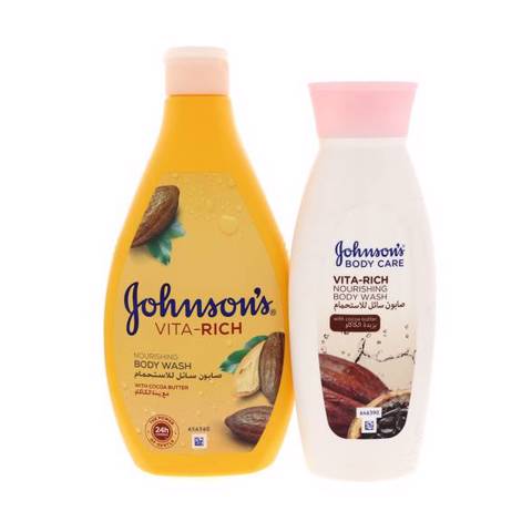 Johnson's Cocoa Butter Nourish Body Wash 400ml+250ml Free