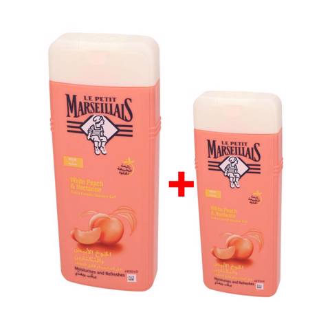 Le Petit Marseillais Body Wash - White Peach & Nectarine- 400ml+250ml Free