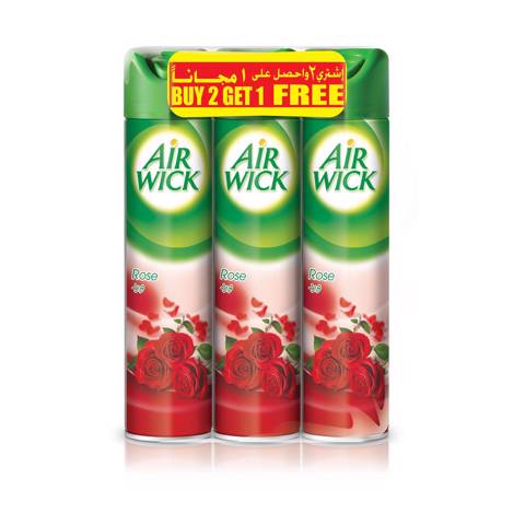 Air Wick Air Freshener Aerosol Rose 2+1 Free 3x300ml