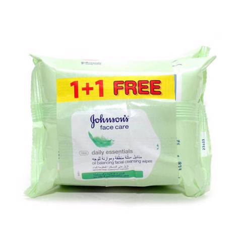 Johnson's Oil Balancing Wipes(1+1 Free)- 25's