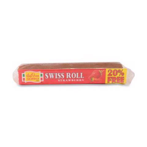 Sara Swiss Roll Strawberry (20%Extra)24x204gm