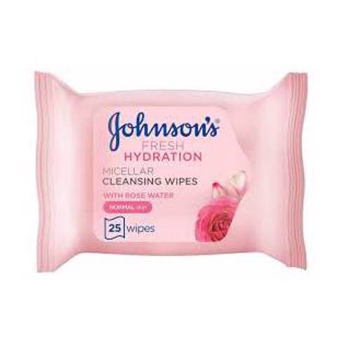 Johnson's Rose Water Micellar Cleans Wipes 25's