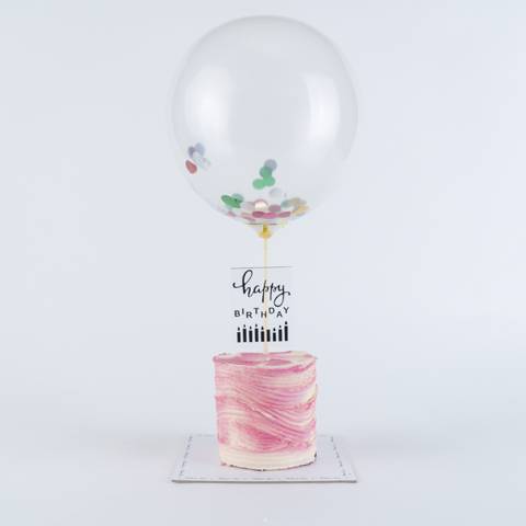 Light Pink Curl Balloon Cake