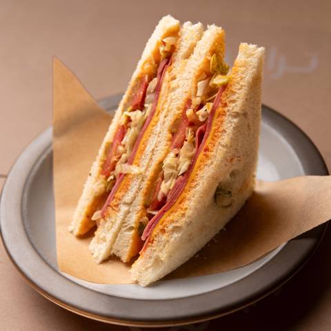 Mortadella Club Sandwich