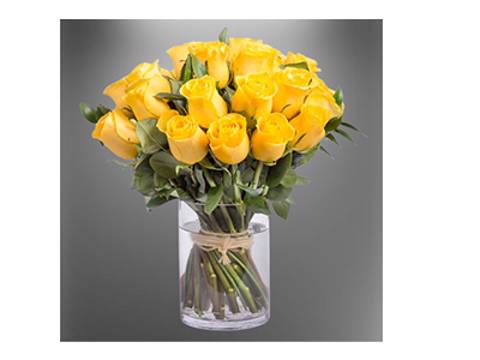Yellow Rose Vase 1