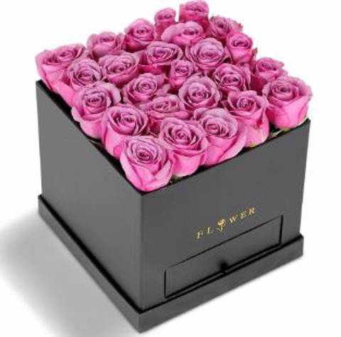 Black Box with Purple Rose