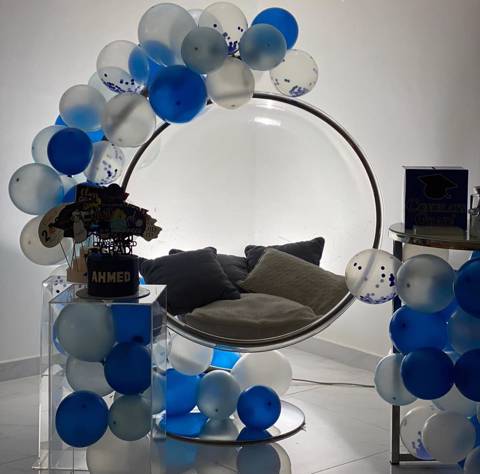 Clear Chair with Balloons
