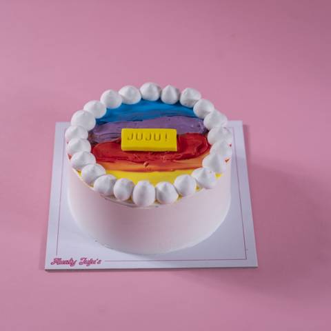 White Rainbow Cake - Medium