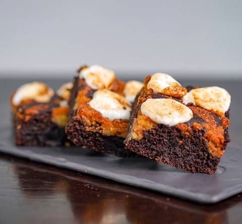 Keto Salted Caramel S'more Brownie