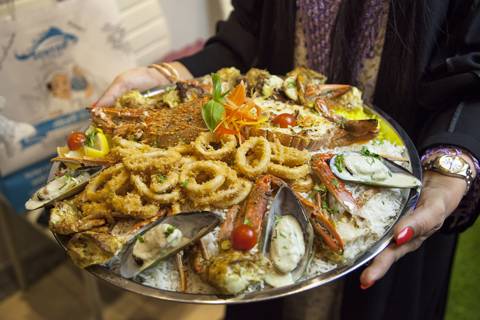 Seafood Platter with Salad