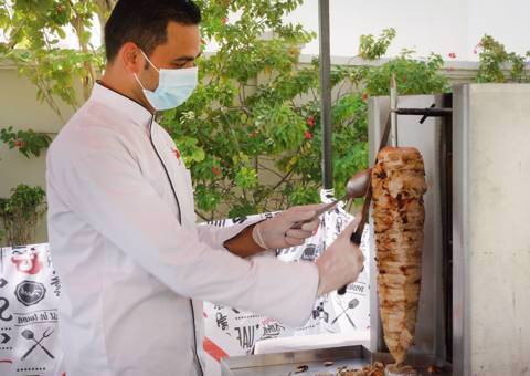 Live Chicken Shawarma & Falafel Station