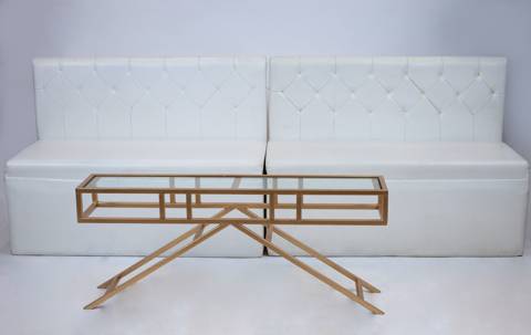 White Sofa with Coffee Table