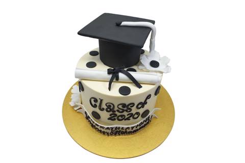 White Graduation Cake