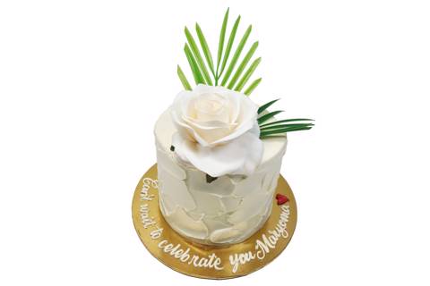 Mini White Rose Cake