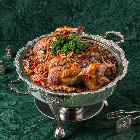 مجبوس دجاج مع  أرز بري